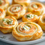 Roulés feuilletés au saumon fumé et fromage frais