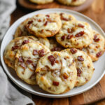 Cookies salés aux oignons caramélisés, lardons et raclette