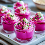 Verrines de mousse de betterave et feta