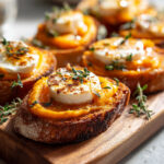 Bruschettas à la purée de butternut et chèvre