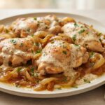 Poulet au yaourt et oignons caramélisés