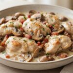 Poulet crémeux aux champignons