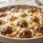 Boulettes de viande à l’oignon façon soupe gratinée