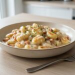Gnocchis poêlés sauce crème-lardons