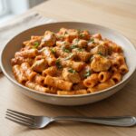 Pâtes au poulet et pesto rouge