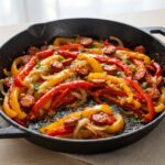 Poêlée méridionale poivrons-chorizo