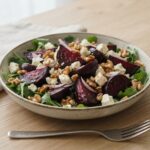 Salade de betteraves rôties au feta et noix